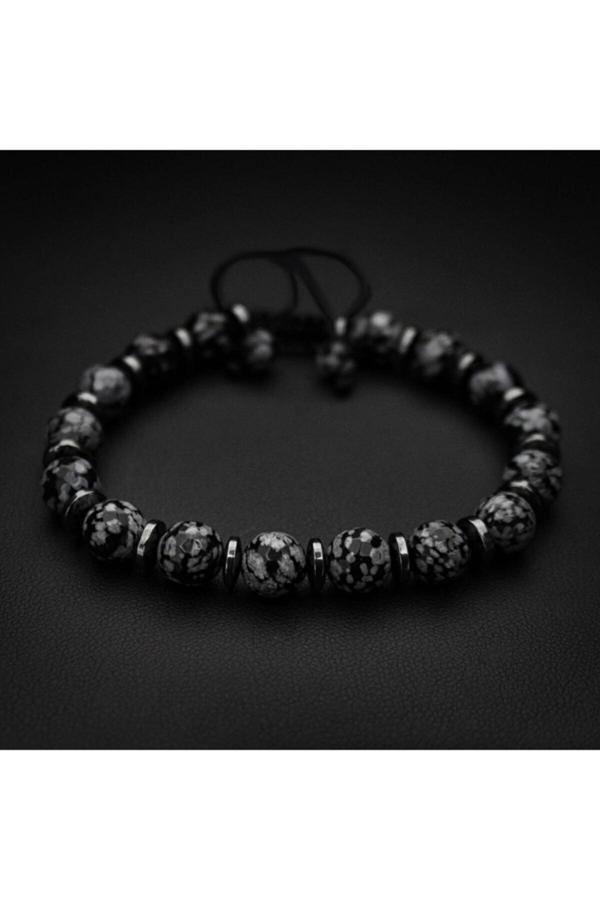 Alnis Atelier Gerçek Obsidyen Doğal Taş Bileklik - Image 1