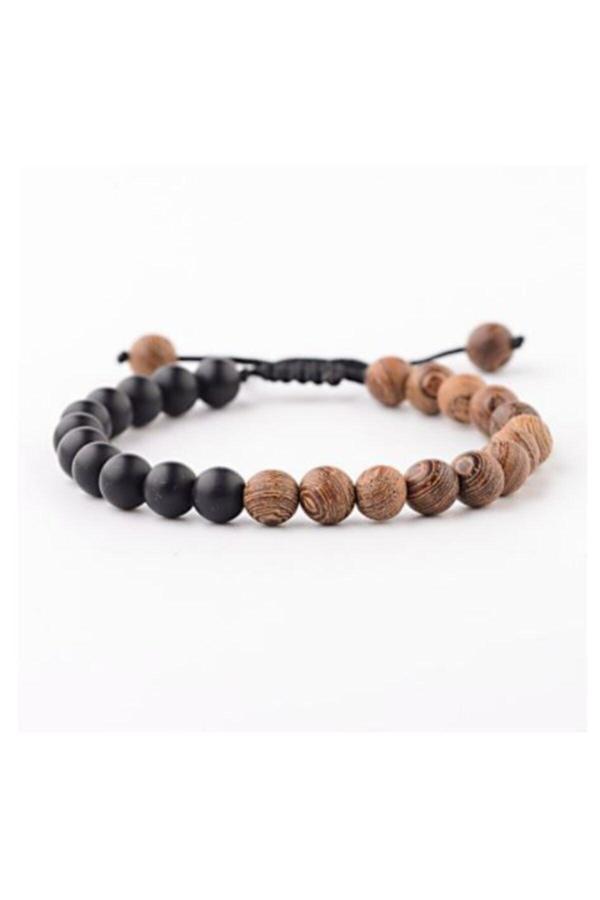 Alnis Atelier Mat Oniks Ve Ardıç Ağacı Doğal Taş Bileklik - Image 1