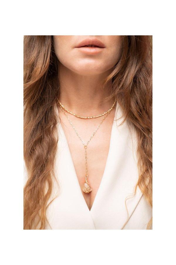 Alnis Atelier Ham Sitrin Doğal Taş Ve Dorica Kolye 2Li Set - Image 1