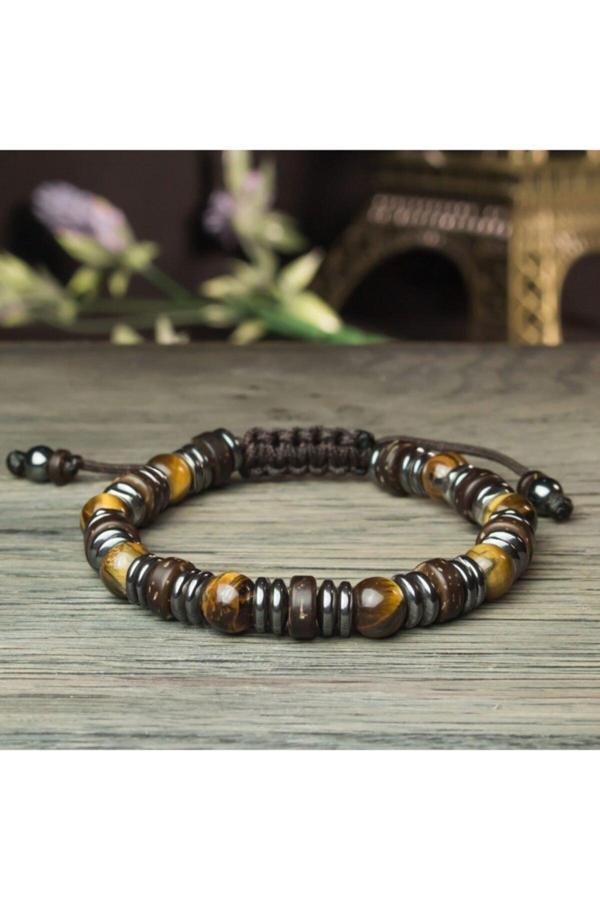 Alnis Atelier Kaplan Gözü Ve Hematit Doğal Taş Bileklik - Image 1