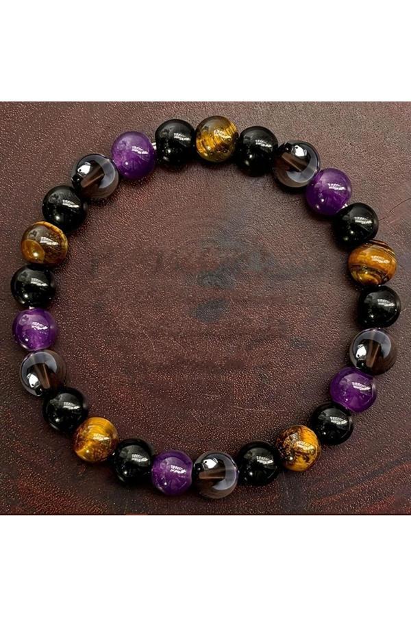 Alnis Atelier Ametist, Kaplan Gözü,Oniks Ve Kuvars Doğal Taş Bileklik - Image 1