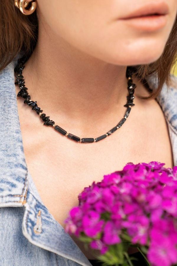 Alnis Atelier Varisit Ve Oniks Doğaltaş Kadın Kolye - Image 1