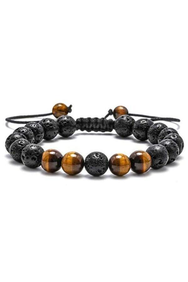 Alnis Atelier Kaplangözü Ve Lav Taşı Doğal Taş Erkek Bileklik - Image 1