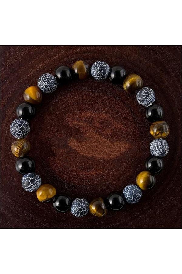 Alnis Atelier Akik, Kaplan Gözü Ve Oniks Doğal Taş Bileklik - Image 1