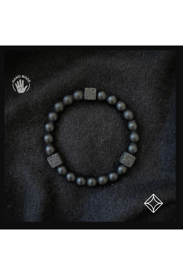 Alnis Atelier Küp Lav Taşı Ve Mat Oniks Doğal Taş Bileklik - Image 1