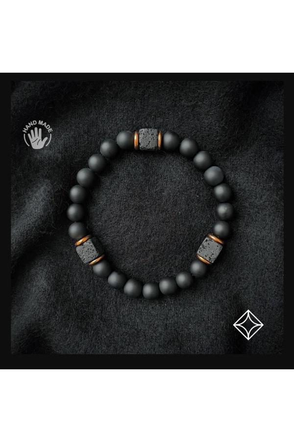 Alnis Atelier Küp Lav Taşı Ve Mat Oniks Doğal Taş Bileklik - Image 1