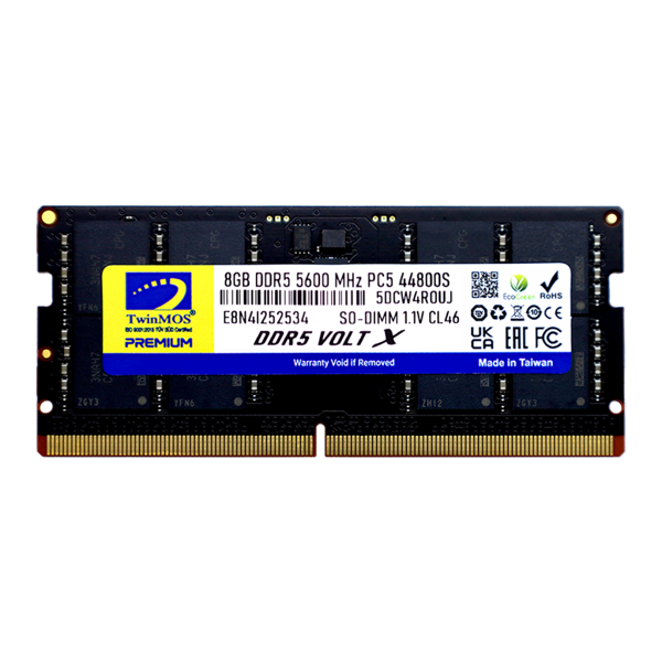 TwinMOS TMD58GB5600S46, 8GB, DDR5, 5600MHz,  CL46, 1.1V Notebook Ram - Image 1