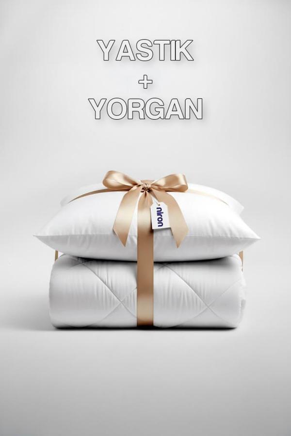 Niron Tek Kişilik Yorgan + 1 Adet Yastık Seti – 155x215 cm 4 Mevsim Mikrofiber Konfor - Image 1