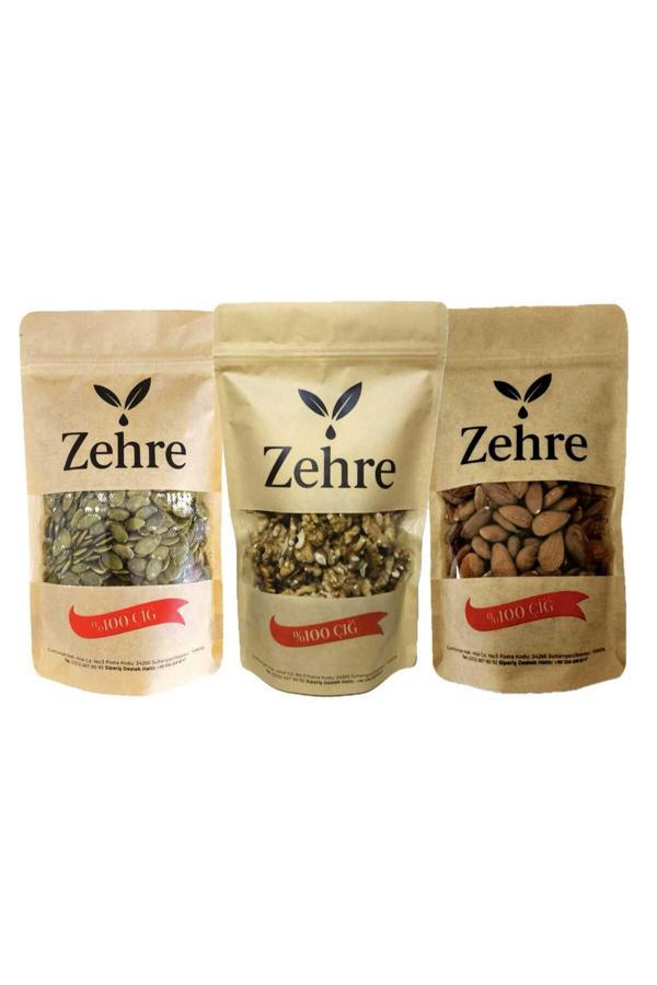 Zehre 3'Lü Avantaj Paketi-3 250 Gr Ceviz Içi + 250 Gr Çiğ Badem Içi + 250 Gr Çiğ Kabak Çekirdeği Içi - Image 1