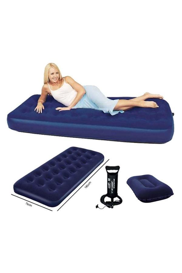 Bestway Tek Kişilik Şişme Yatak Yastık + Pompa Hediyeli Bw 121 76X185 - Image 1