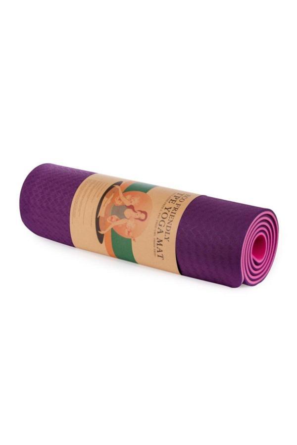 Cosfer 8Mm Çift Taraflı Çevre Dostu Yoga Matı Mor - Image 1