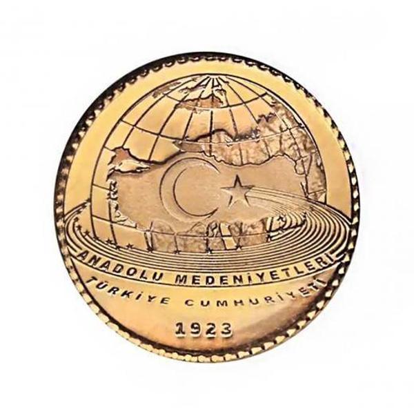 AgaKulche Türkiye Cumhuriyeti Anadolu Medeniyetleri Altın Sikke Coin - Image 1