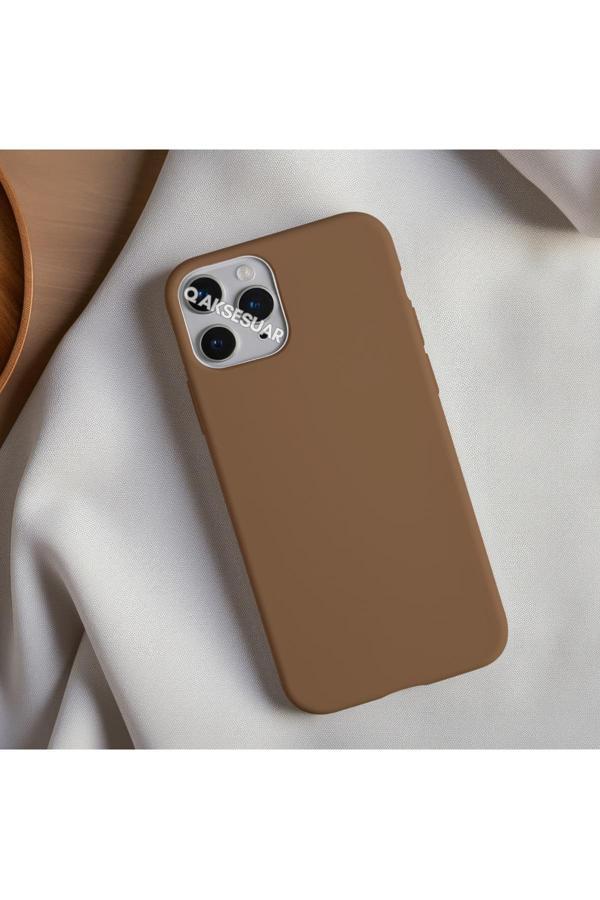 Q Aksesuar İphone 14 Uyumlu Içi Kadife Lansman Silikon Kılıf Yumuşak Doku Hissi Kapak - Image 1