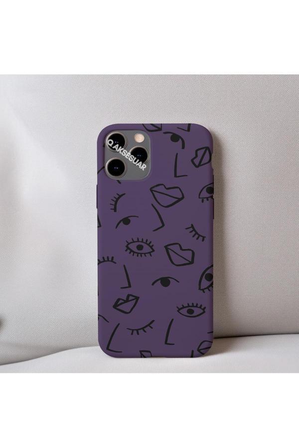 Q Aksesuar İphone 13 Pro Max Uyumlu İçi Kadife Dudak Desenli Tasarım Telefon Kılıfı - Image 1