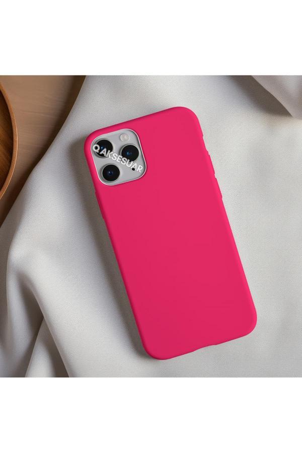 Q Aksesuar İphone 14 Pro Max Uyumlu Içi Kadife Lansman Silikon Kılıf Yumuşak Doku Hissi Kapak - Image 1