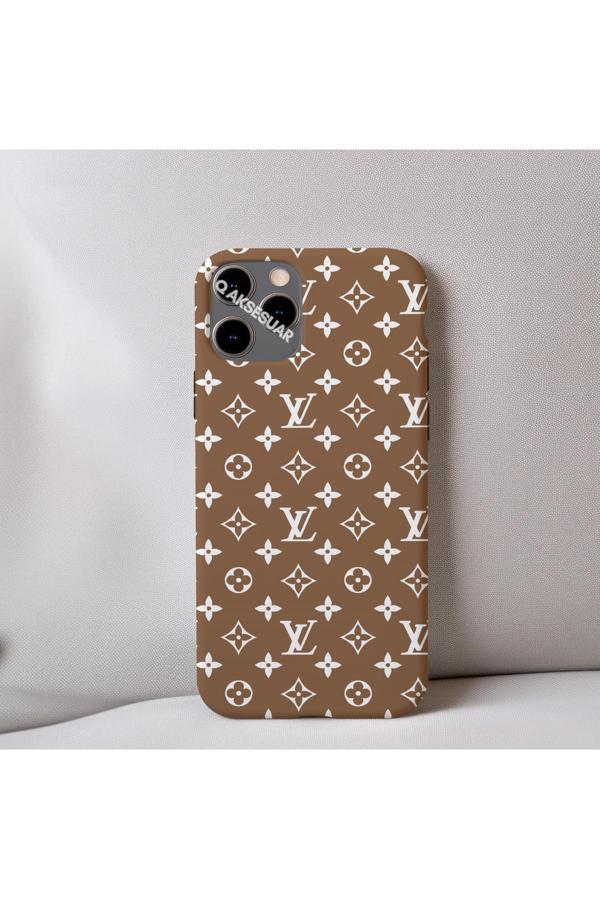 Q Aksesuar İphone 12 Pro Uyumlu İçi Kadife Lv Desenli Tasarım Telefon Kılıfı - Image 1