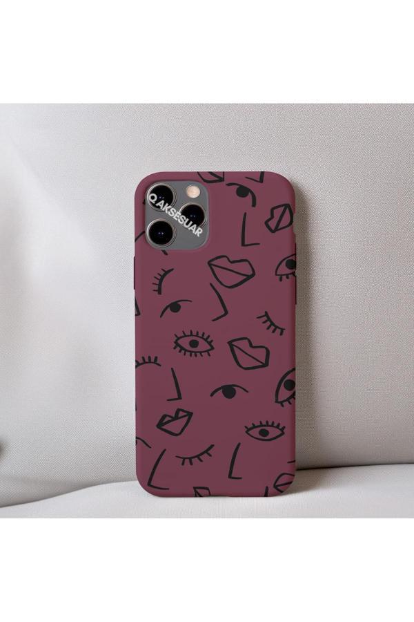 Q Aksesuar İphone 11 Pro Max Uyumlu İçi Kadife Dudak Desenli Tasarım Telefon Kılıfı - Image 1