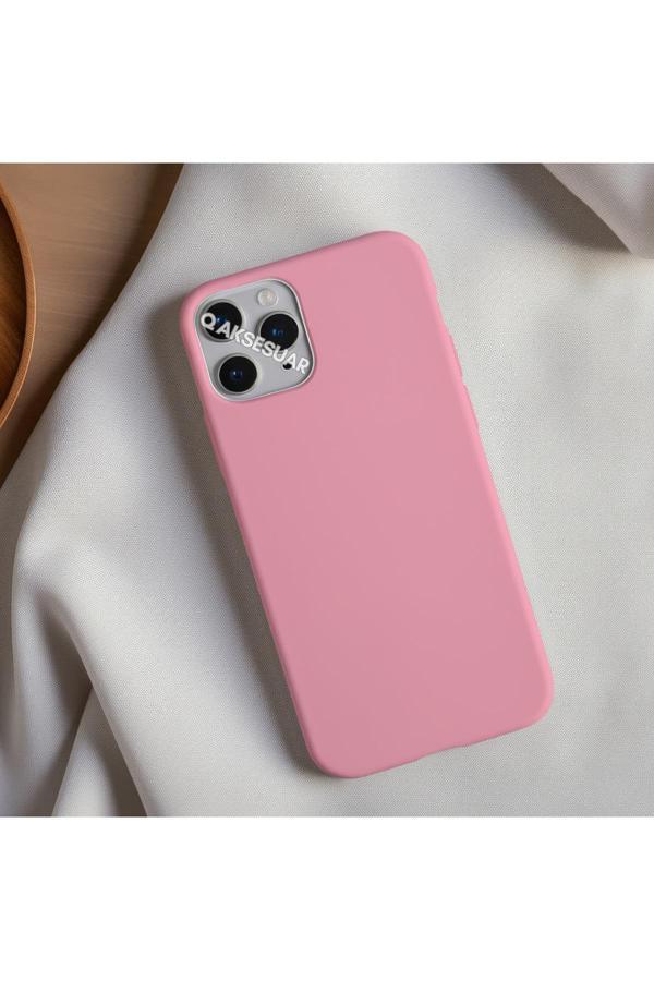 Q Aksesuar İphone 15 Uyumlu Içi Kadife Lansman Silikon Kılıf Yumuşak Doku Hissi Kapak - Image 1