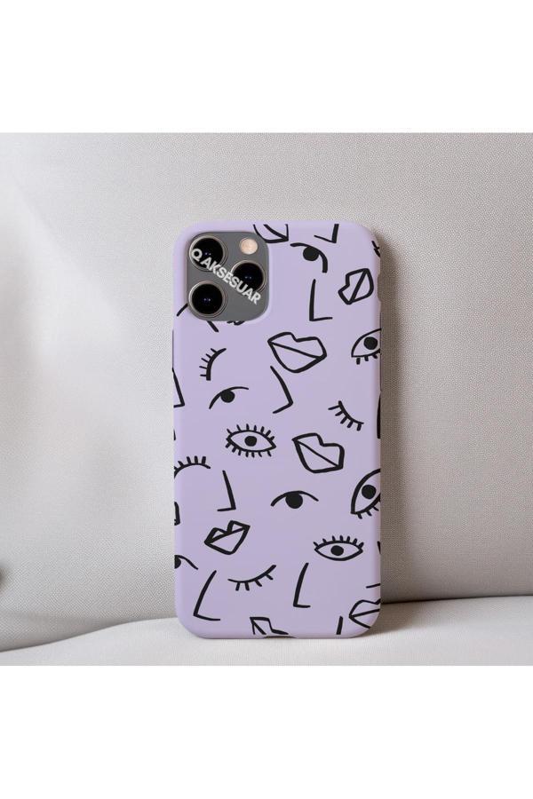 Q Aksesuar İphone 12 Pro Max Uyumlu İçi Kadife Dudak Desenli Tasarım Telefon Kılıfı - Image 1