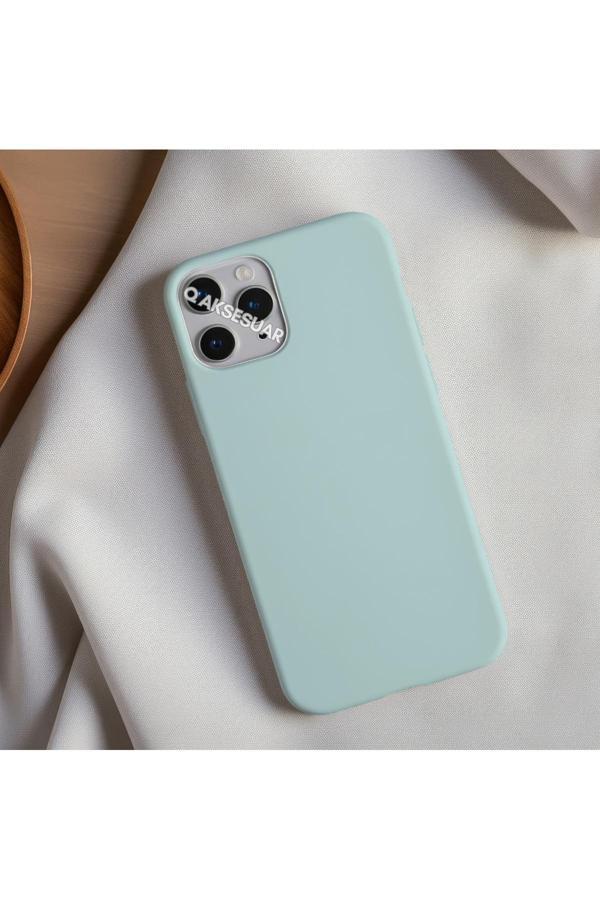 Q Aksesuar İphone 15 Pro Uyumlu Içi Kadife Lansman Silikon Kılıf Yumuşak Doku Hissi Kapak - Image 1