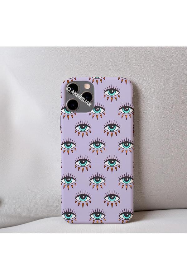 Q Aksesuar İphone Xr Uyumlu İçi Kadife Göz Desenli Telefon Kılıfı - Image 1