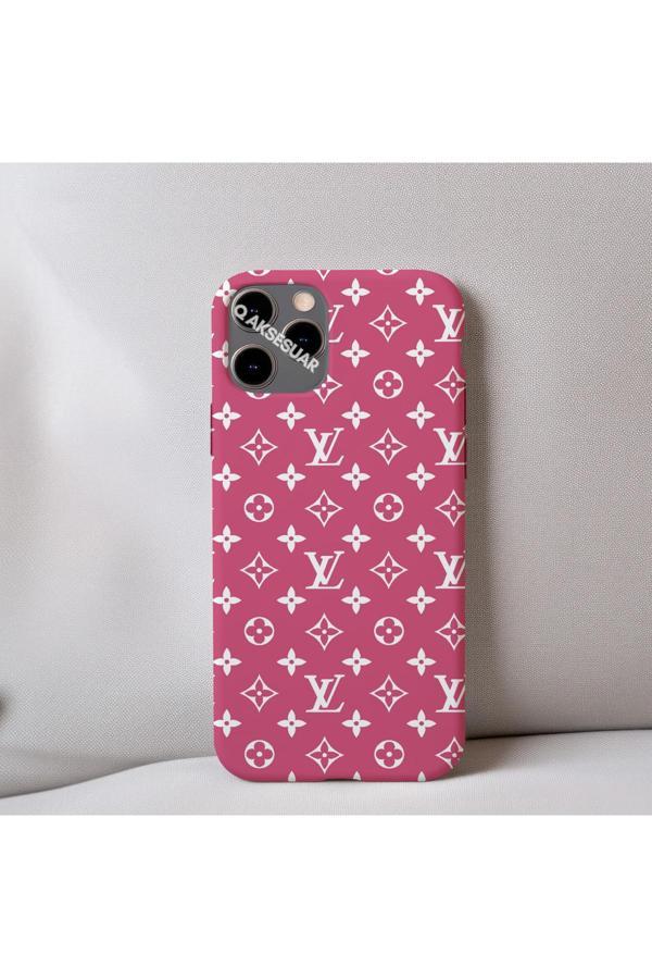 Q Aksesuar İphone Xs Max Uyumlu İçi Kadife Lv Desenli Tasarım Telefon Kılıfı - Image 1
