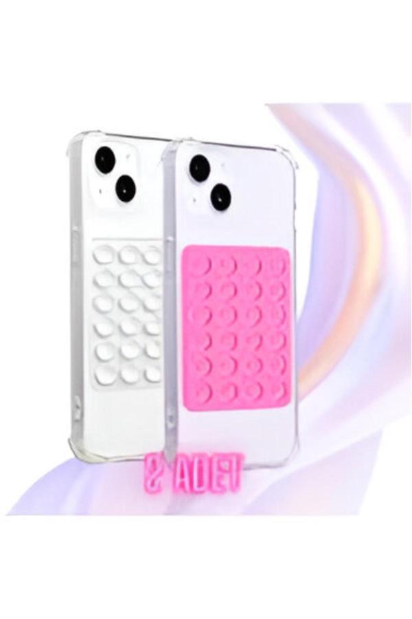 Q Aksesuar Silikon Vantuzlu Telefon Tutacağı Yapışkanlı Cep Telefonu Tutucu Pembe Ve Beyaz 2 Renk - Image 1