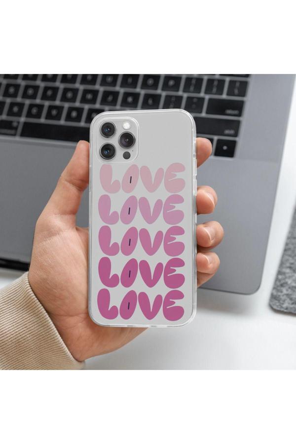 Q Aksesuar Tecno Spark 20C Uyumlu Love Tasarımlı Premium Şeffaf Telefon Kılıfı - Image 1