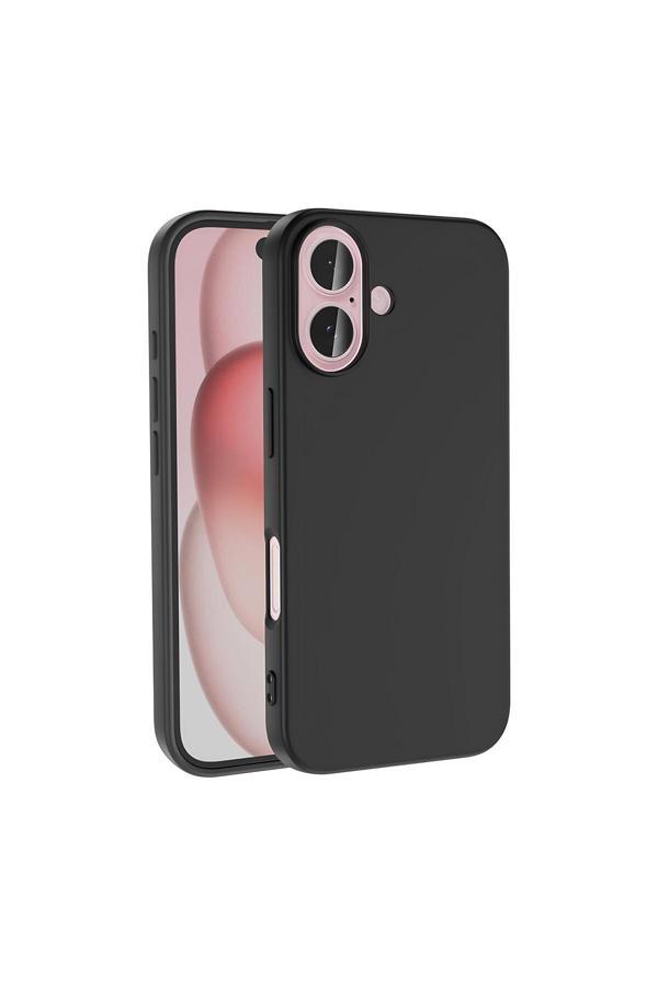 Q Aksesuar İphone 16 Plus Uyumlu Silikon Lansman Telefon Kılıfı - Siyah - Image 1