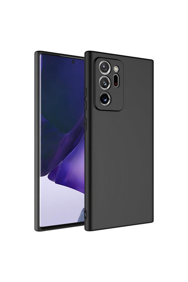 Q Aksesuar Samsung Galaxy Note 20 Uyumlu Silikon Lansman Telefon Kılıfı - Siyah - Image 1