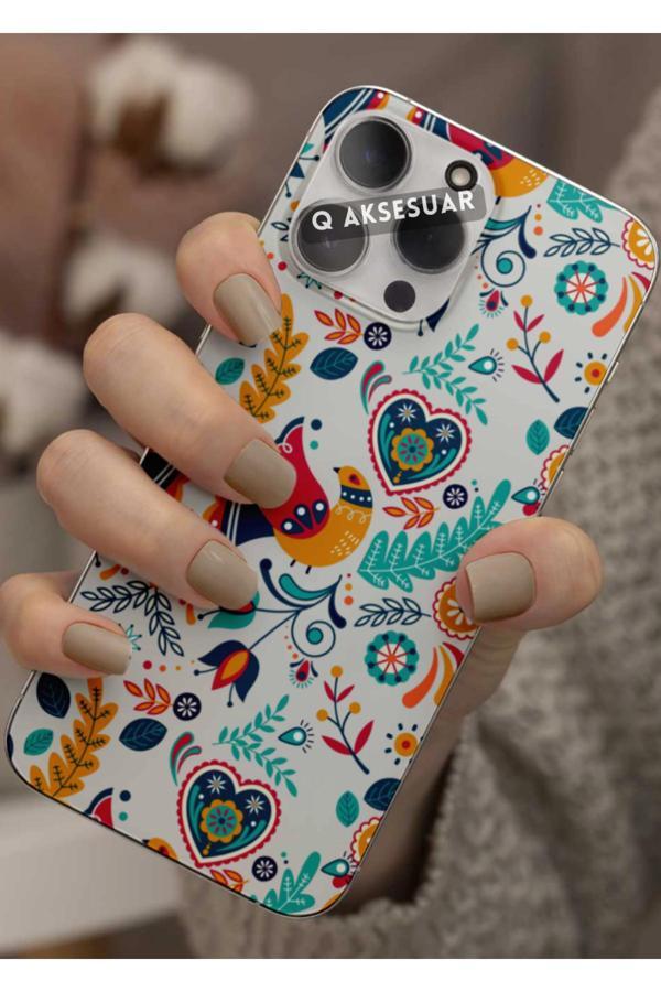 Q Aksesuar Xiaomi 13 Uyumlu Renkli Desenler Tasarımlı Şeffaf Telefon Kılıfı Kapak Case - Image 1