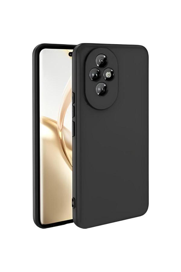 Q Aksesuar Honor 200 Uyumlu Silikon Lansman Telefon Kılıfı - Siyah - Image 1