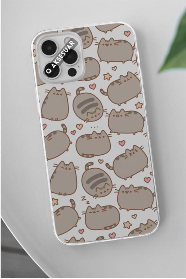 Q Aksesuar Realme Gt3 Uyumlu Sevimli Kedi Tasarımlı Şeffaf Telefon Kılıfı - Image 1