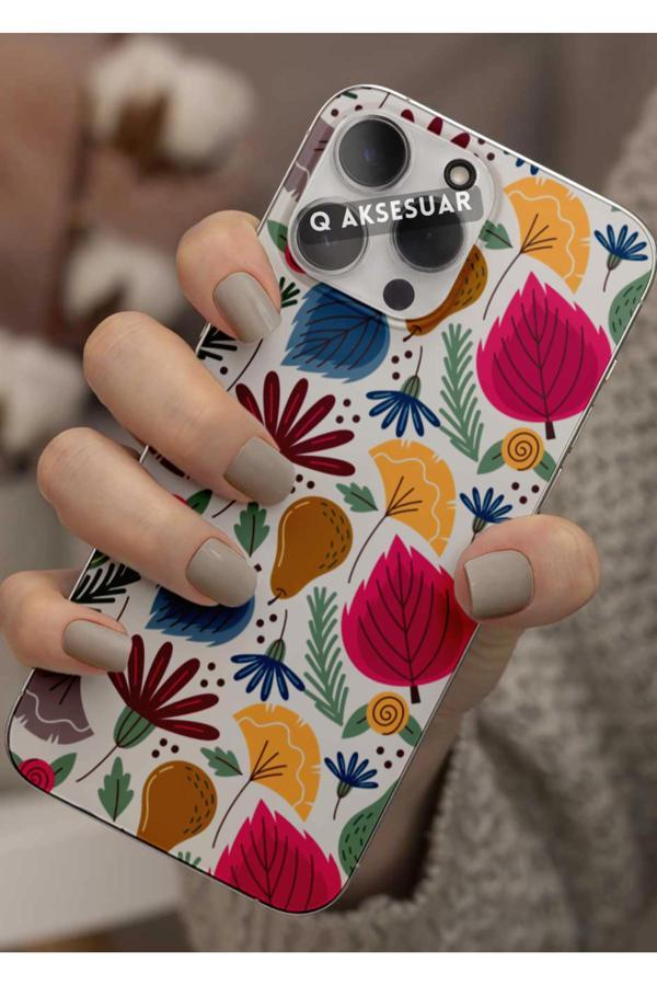 Q Aksesuar Realme C61 Uyumlu Renkli Şekiller Tasarımlı Şeffaf Telefon Kılıfı Kapak Case - Image 1