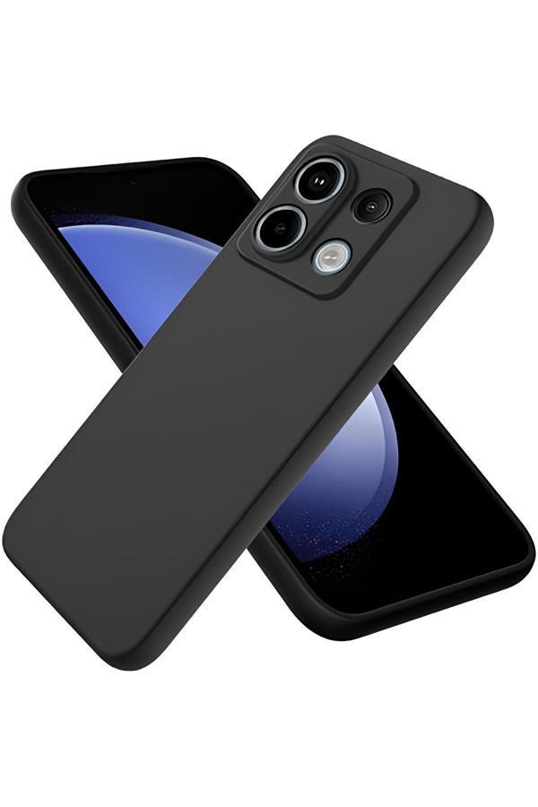 Q Aksesuar Poco X6 5G Uyumlu Silikon Lansman Telefon Kılıfı - Siyah - Image 1