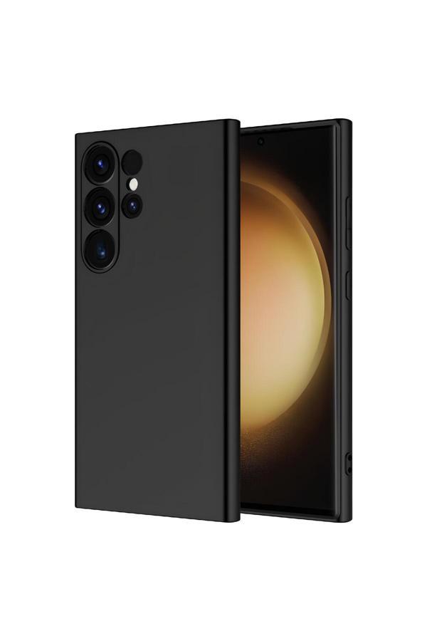 Q Aksesuar Samsung Galaxy S24 Ultra Uyumlu Silikon Lansman Telefon Kılıfı - Siyah - Image 1