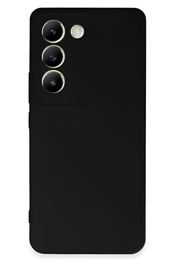 Q Aksesuar Vivo V30 Lite Uyumlu Silikon Lansman Telefon Kılıfı - Siyah - Image 1