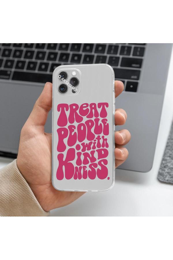 Q Aksesuar Xiaomi Redmi Note 13 Pro 4G Uyumlu Treat People Tasarımlı Premium Şeffaf Telefon Kılıfı - Image 1