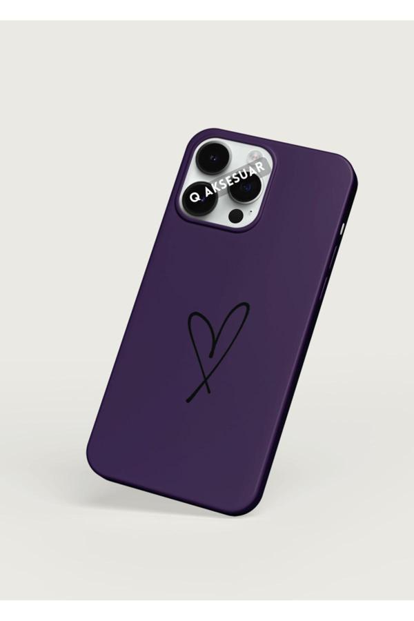 Q Aksesuar İphone 13 Pro Uyumlu Kalpli Basic Premium Telefon Kılıfı - Image 1