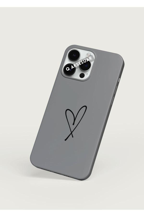 Q Aksesuar İphone 15 Pro Max Uyumlu Kalpli Basic Premium Telefon Kılıfı - Image 1