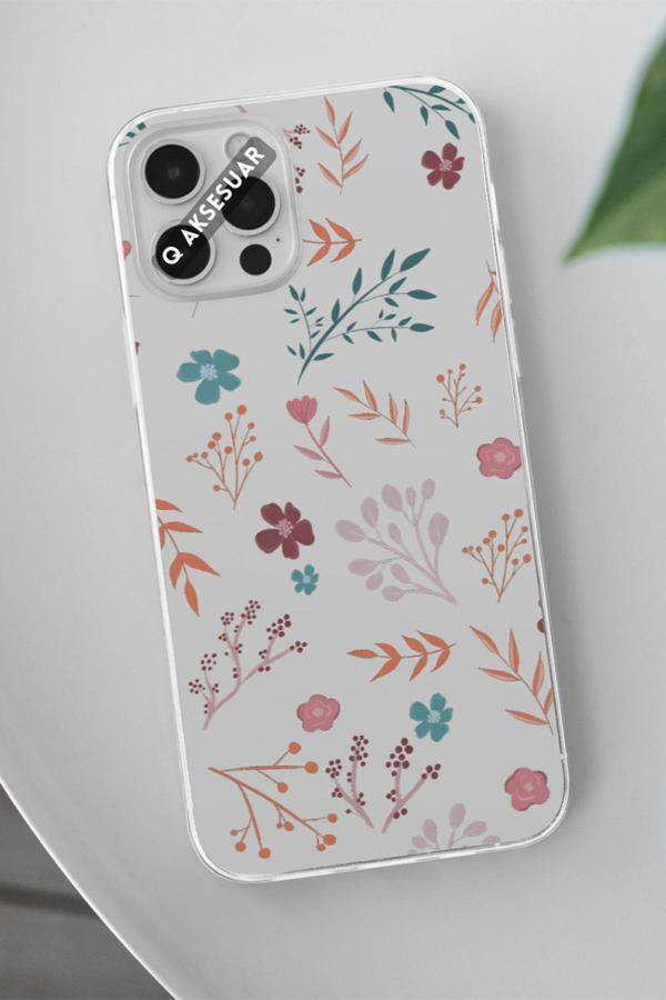 Q Aksesuar Xiaomi Redmi Note 13 Pro Uyumlu Renkli Çiçekler Tasarımlı Şeffaf Telefon Kılıfı - Image 1