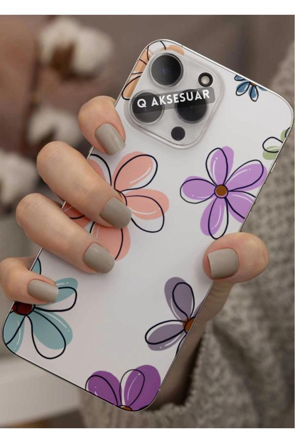 Q Aksesuar Samsung Galaxy Note 10 Plus Uyumlu Renkli Çiçekler Tasarımlı Şeffaf Telefon Kılıfı Kapak Case - Image 1