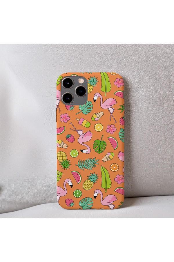 Q Aksesuar İphone Xr Uyumlu İçi Kadife Flamingo Desenli Telefon Kılıfı - Image 1