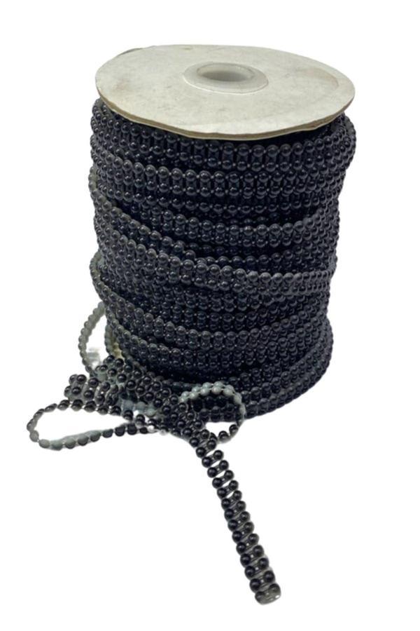 Dikilebilir Sıralı İnci En 1 cm Siyah 1 Metre - Image 1