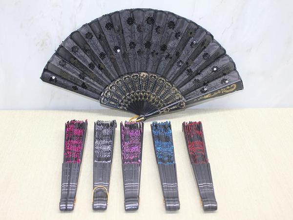 Plastik Pullu Yelpaze Siyah Renk - Image 1