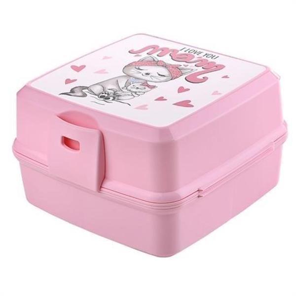 BUFFER® Kendiliğinden Kaşık Çatallı Beslenme Kutusu 4 Bölmeli Çocuk Beslenme Kabı Saklama Kutusu - Image 1