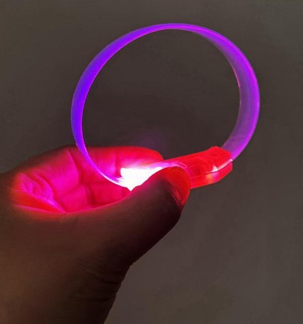 3 Modlu Pilli LED Işıklı Esnek Parti Bilekliği Pembe - Image 1