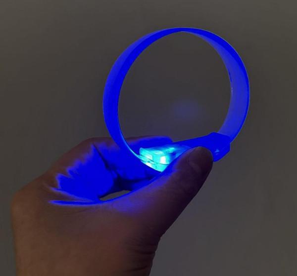 3 Modlu Pilli LED Işıklı Esnek Parti Bilekliği Mavi - Image 1