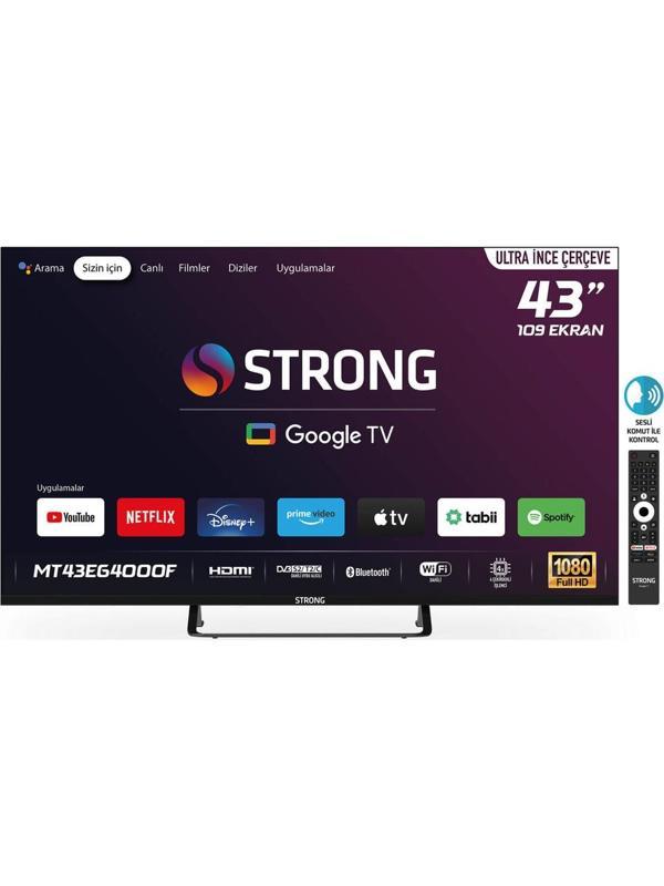 Strong MT43EG4000F 43’’ 109CM Ekran Frameless Full HD Uydu Alıcılı Google TV - Image 1