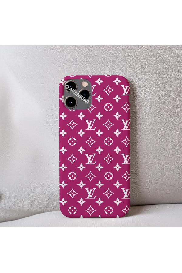 Q Aksesuar İphone 8 Plus Uyumlu İçi Kadife Lv Desenli Tasarım Telefon Kılıfı - Image 1